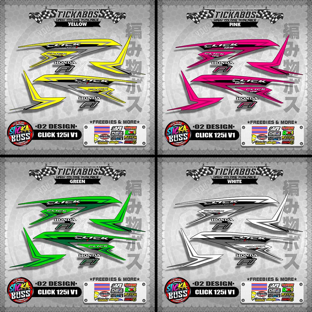 CLICK 125I V1 STOCK DECALS ( 02 DESIGN )【WITH FREEBIES】