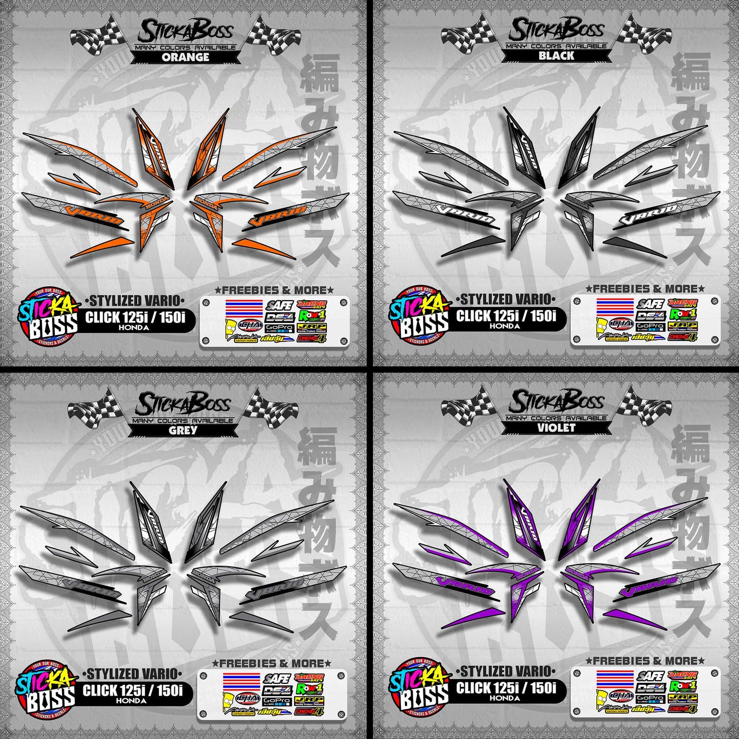 CLICK 125i / 150i V2 DECALS ( STYLIZED VARIO )【WITH FREEBIES】