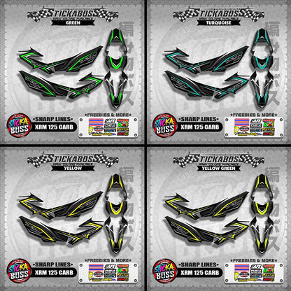 XRM 125 CARB STICKER FULL DECALS ( SHARP LINES )【WITH FREEBIES】