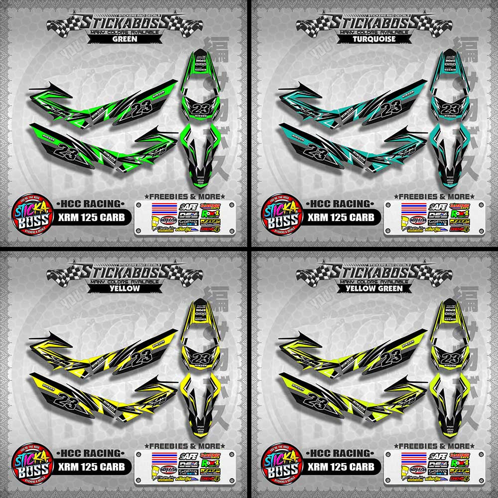 XRM 125 CARB STICKER FULL DECALS ( HCC RACING )【WITH FREEBIES】