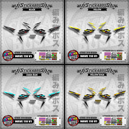 Honda Wave Dash 110r v1 Stock Decals (2010 Design)【WITH FREEBIES】 Rusi Swish Mono