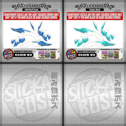 CLICK V3 INDO STICKER DECALS ( TRANSPARENT 2025 SHARP ABSTRACT )【WITH FREEBIES】