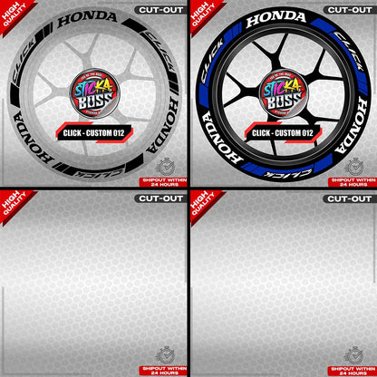 CLICK 125 / 150 / 160 MAG STICKER SET  ( 2 MAGS ) - CUSTOM 012 | VINYL WATERPROOF CUT-OUT DECALS