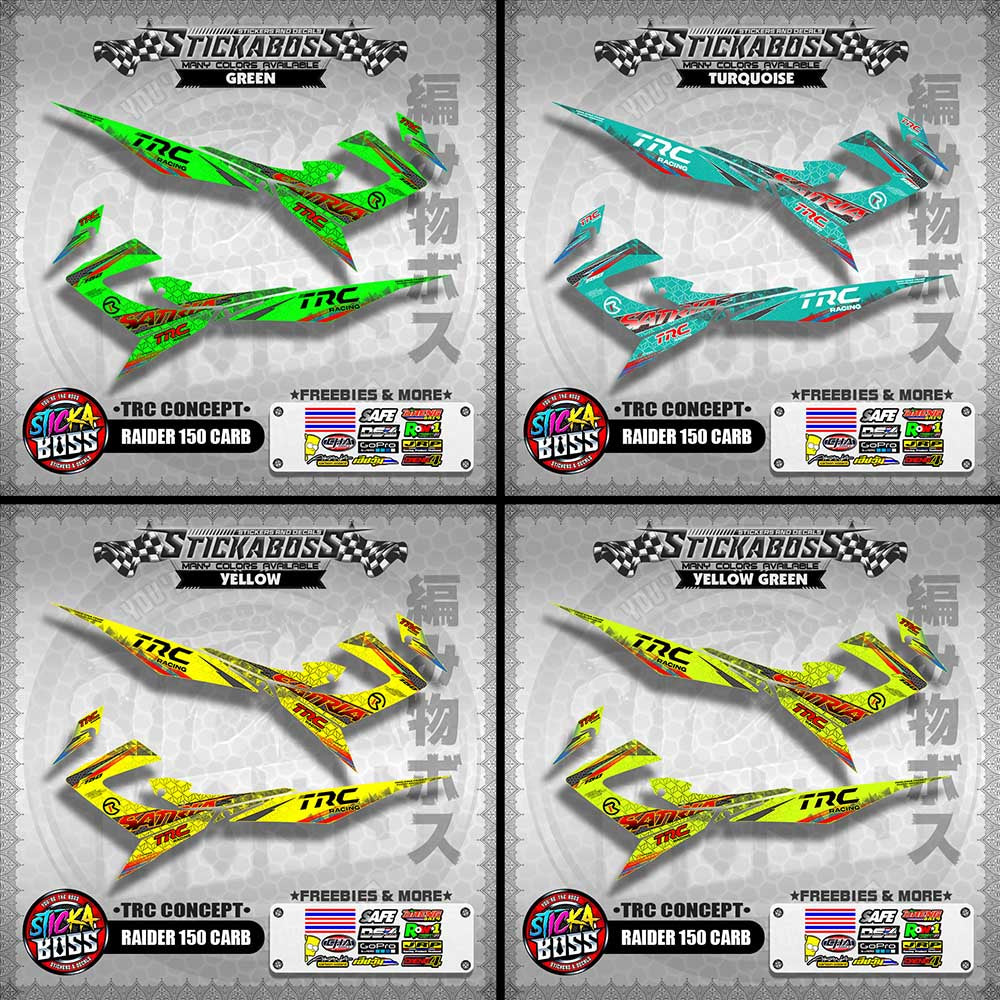 RAIDER 150 CARB STICKER DECALS ( TRC CONCEPT SATRIA )【WITH FREEBIES】
