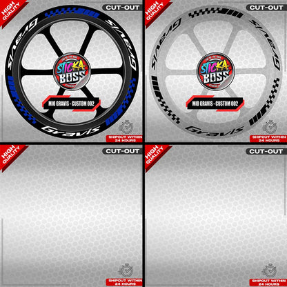MIO GRAVIS MAG STICKER SET ( 2 MAGS ) - CUSTOM 002 | VINYL WATERPROOF CUT-OUT DECALS