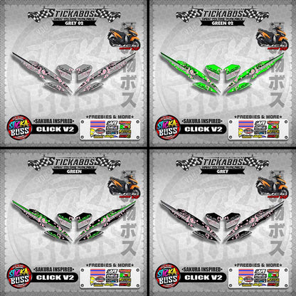 CLICK V2 STICKER DECALS ( SAKURA INSPIRED )【WITH FREEBIES】