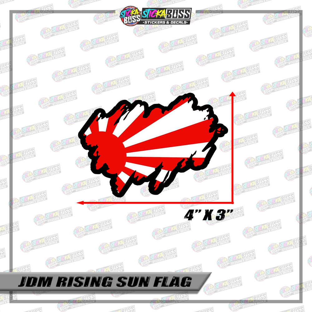 JDM RISING SUN FLAG STICKER | VINYL WATERPROOF STICKER |【PRINTED】
