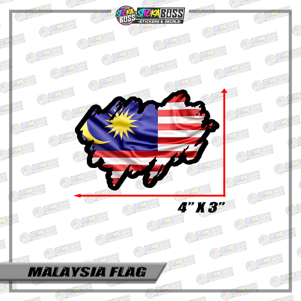MALAYSIA FLAG STICKER | VINYL WATERPROOF STICKER |【PRINTED】