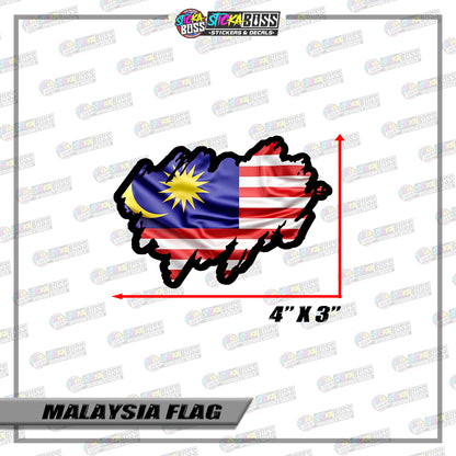 MALAYSIA FLAG STICKER | VINYL WATERPROOF STICKER |【PRINTED】