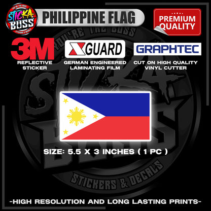 PHILIPPINE FLAG | 3M REFLECTIVE STICKER | PREMIUM LAMINATED【PREMIUM QUALITY】