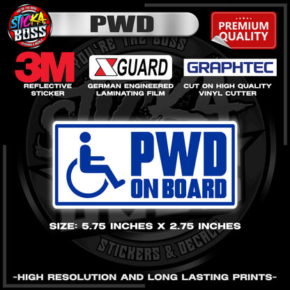 PWD / PERSON WITH DISABILITY 3M REFLECTIVE STICKER | PREMIUM LAMINATED【PREMIUM QUALITY】