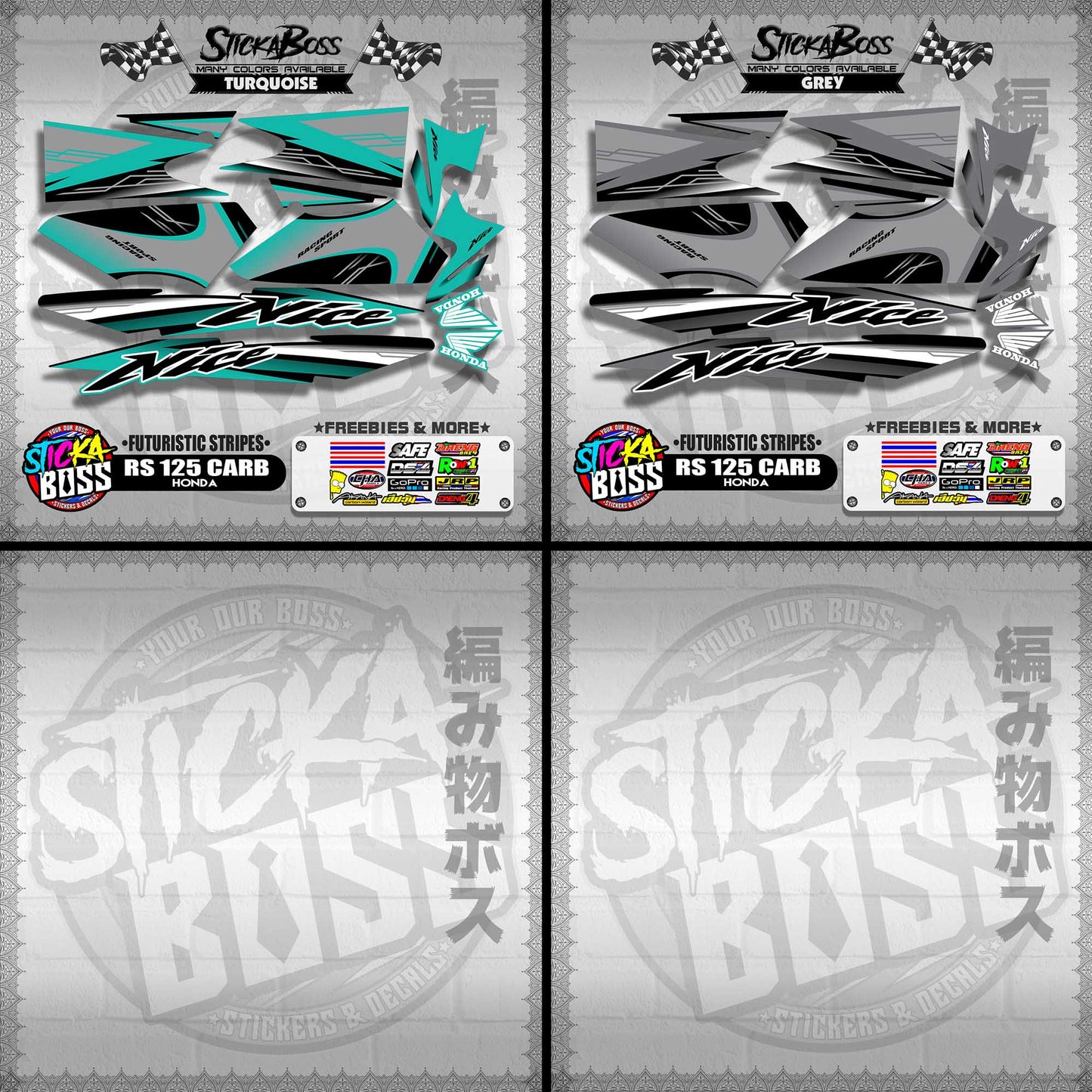 RS 125 THAI DECALS ( FUTURISTIC STRIPES )【WITH FREEBIES】