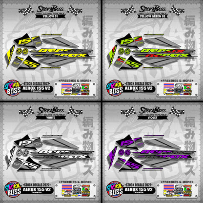 AEROX 155 V2 ( STOCK DECALS 2022 )【WITH FREEBIES】