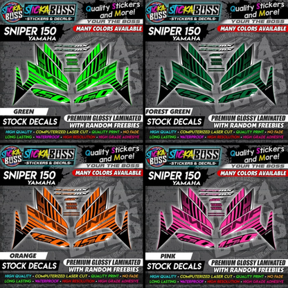 YAMAHA SNIPER 150 Stock Decals [ASSORTED COLORS] Sticker【PREMIUM GLOSSY LAMINATED】