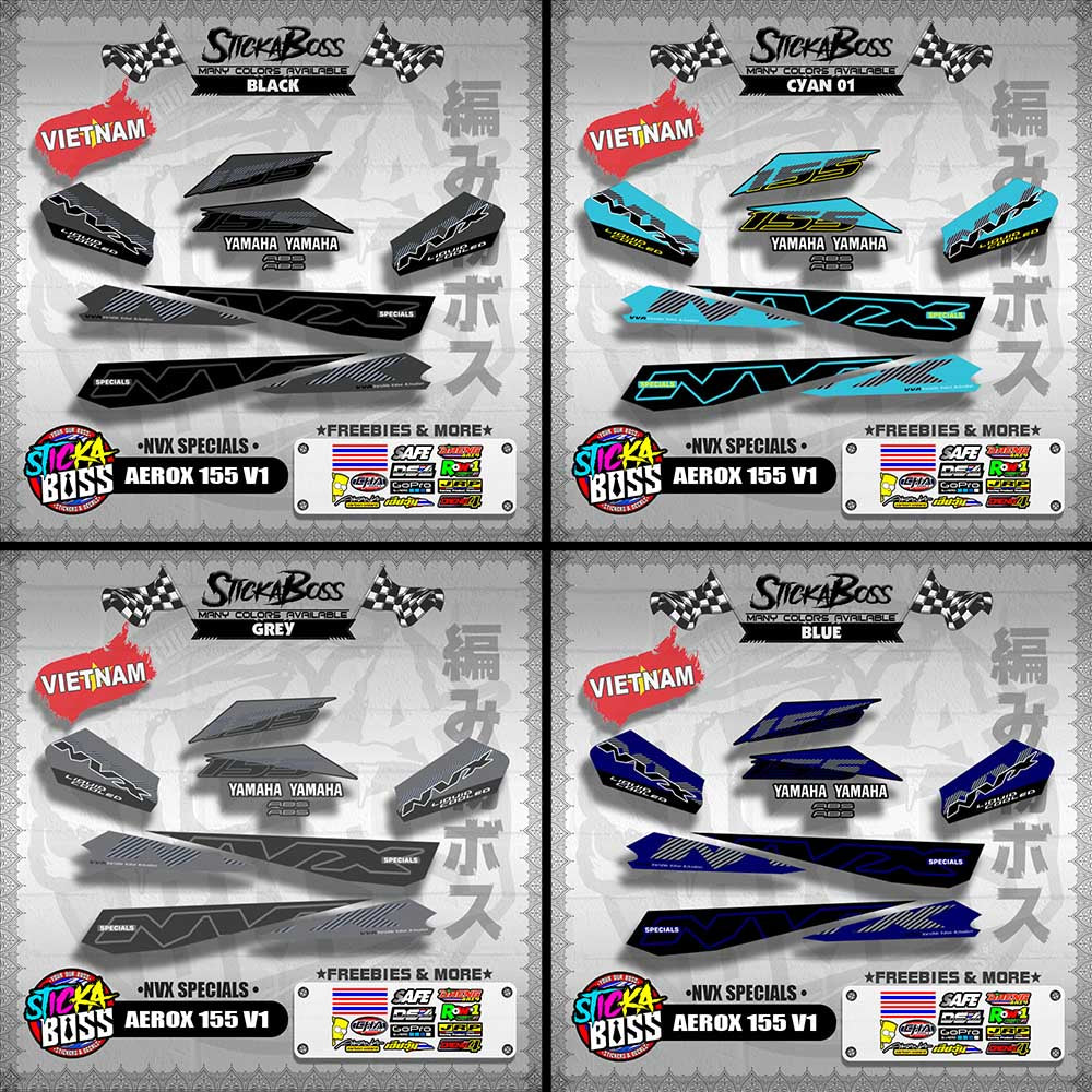 AEROX 155 V1 VIETNAM DECALS ( NVX SPECIALS )【WITH FREEBIES】