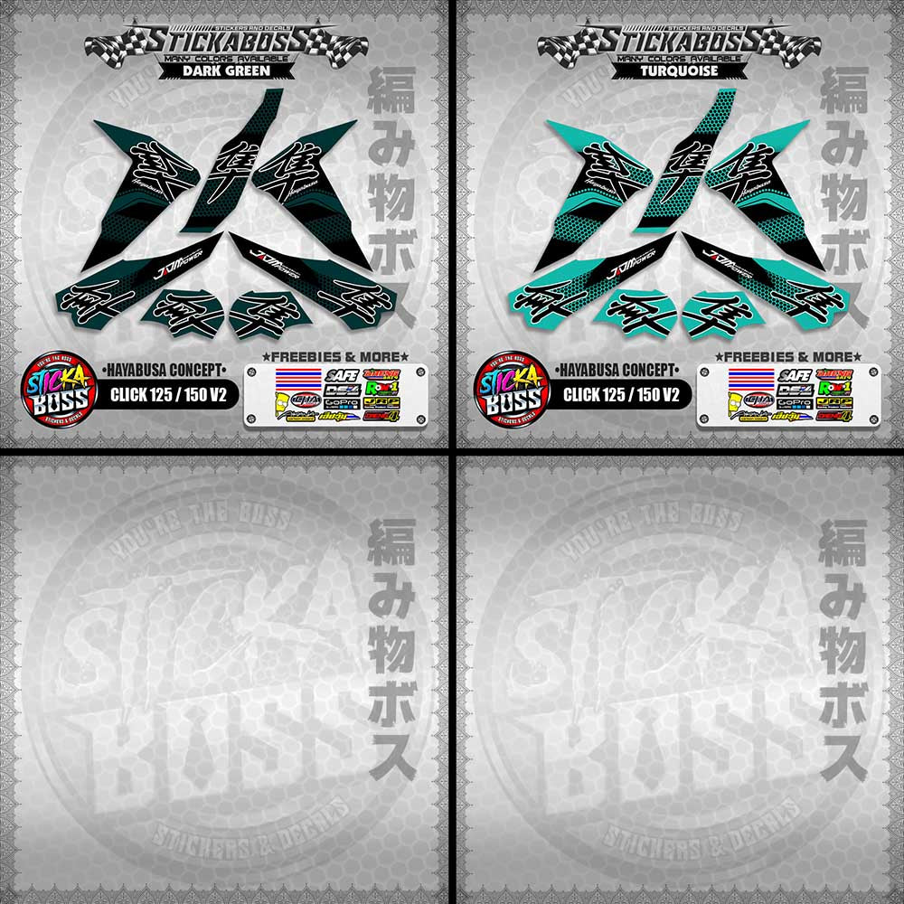 CLICK 125 / 150 V2 STICKER DECALS ( HAYABUSA CONCEPT )【WITH FREEBIES】