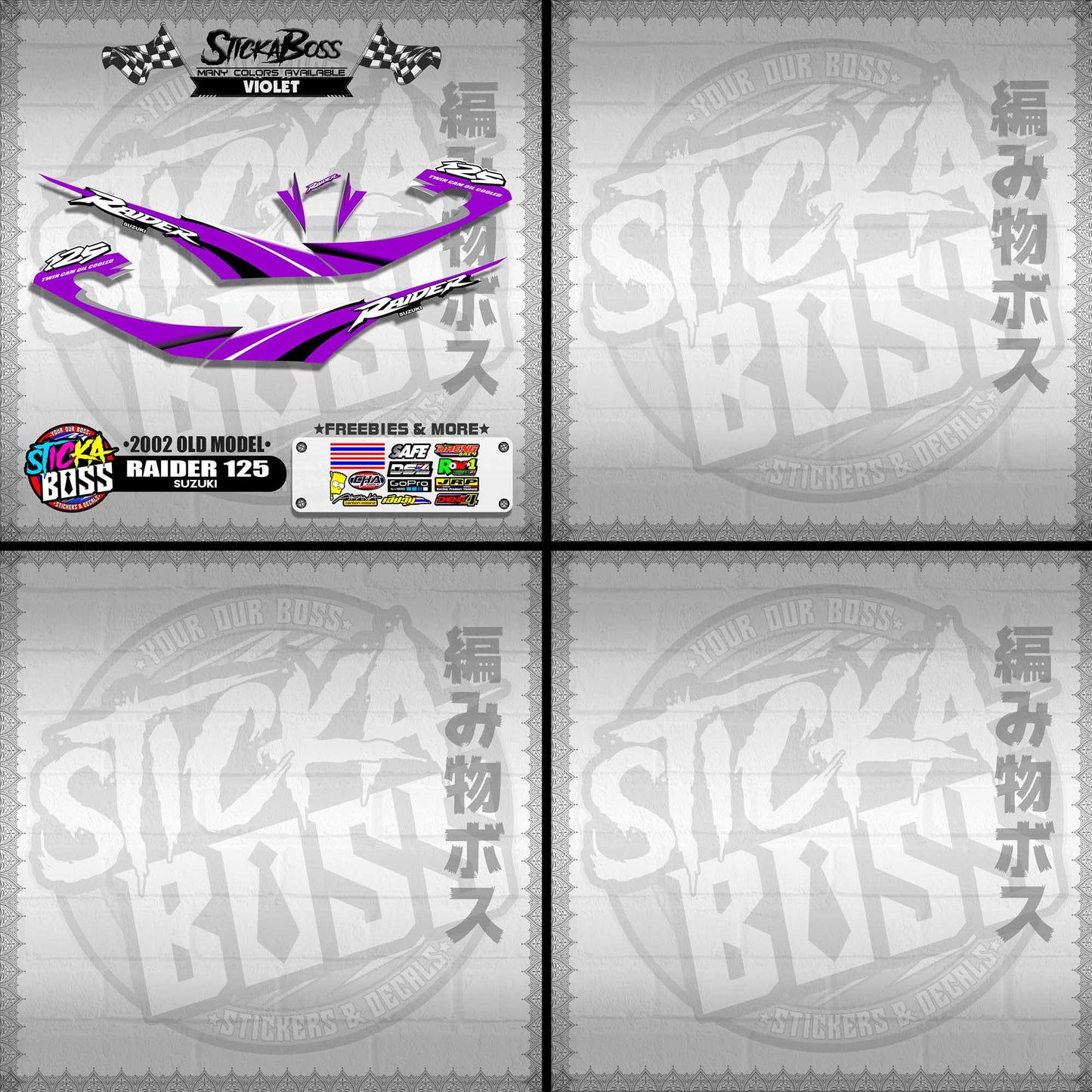 RAIDER 125 DECALS ( 2002 OLD MODEL )【WITH FREEBIES】