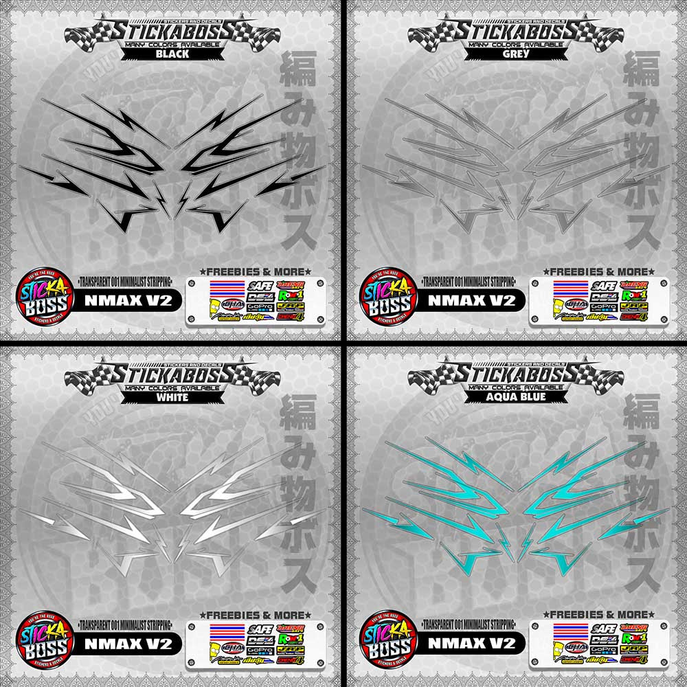 【PREMIUM UV PRINT】TRANSPARENT NMAX V2 STICKER DECALS ( 001 MINIMALIST STRIPPING )【WITH FREEBIES】