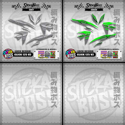 CLICK 125 V2 DECALS ( LOCK DESIGN )【WITH FREEBIES】