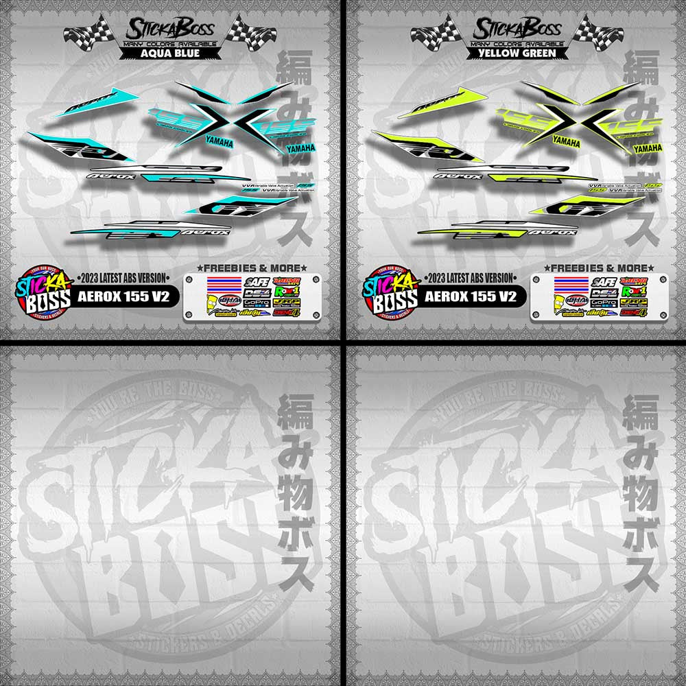 AEROX 155 V2 DECALS ( 2023 LATEST ABS VERSION ) [ PREMIUM GLOSSY LAMINATED ]【WITH FREEBIES】