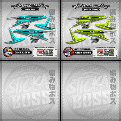CLICK 125I V1 STOCK DECALS ( 02 DESIGN )【WITH FREEBIES】