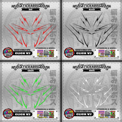 【PREMIUM UV PRINT】TRANSPARENT CLICK V2 STICKER DECALS ( 001 MINIMALIST STRIPPING )【WITH FREEBIES】
