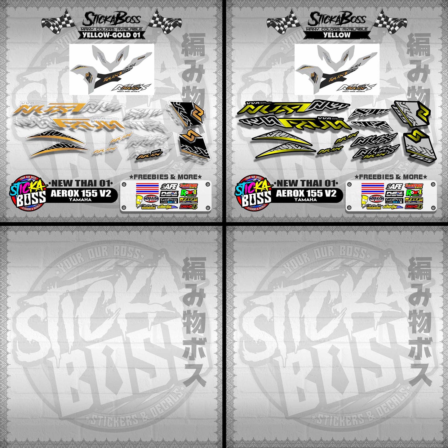 AEROX 155 V2 DECALS ( NEW THAI 01 )【WITH FREEBIES】