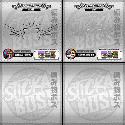 【PREMIUM UV PRINT】TRANSPARENT AEROX 155 V2 STICKER DECALS ( 2023 CUSTOM STRIPING )【WITH FREEBIES】