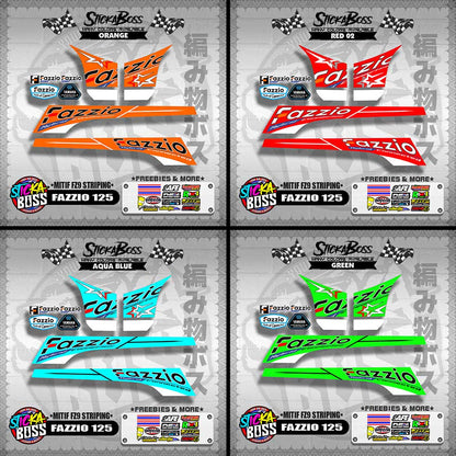 FAZZIO 125 DECALS ( MITIF FZ9 STRIPING )【WITH FREEBIES】