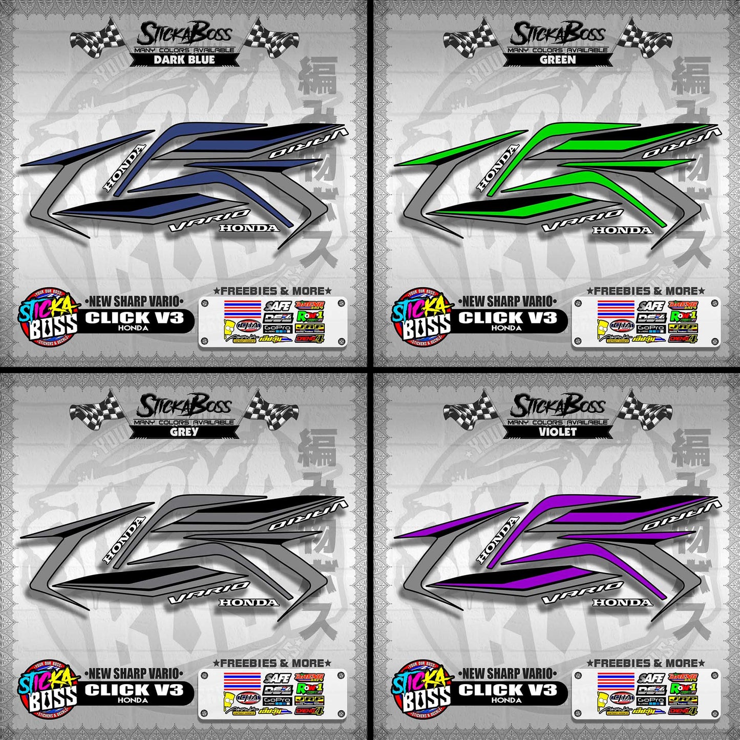 CLICK V3 DECALS ( NEW SHARP VARIO )【WITH FREEBIES】