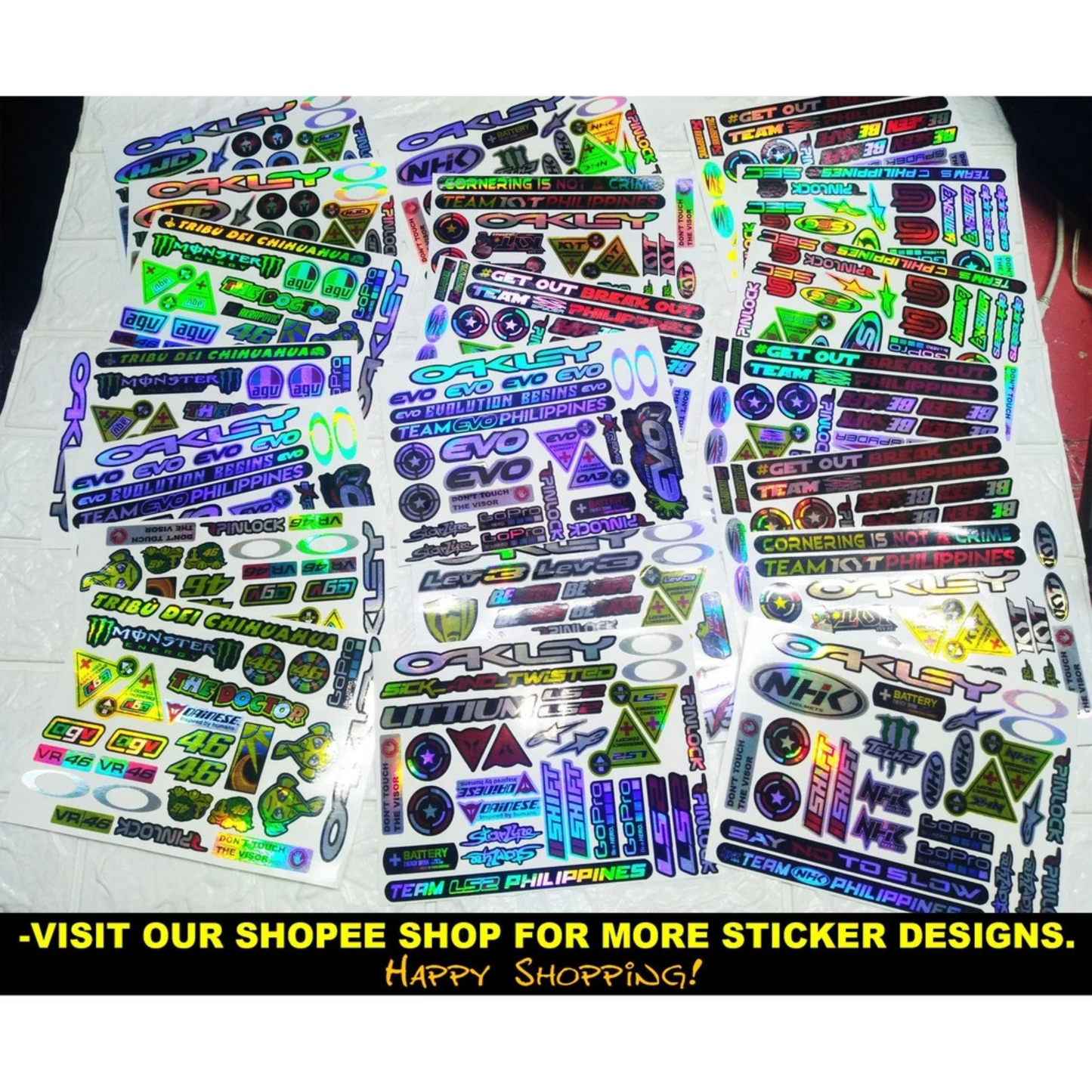 【HOLOGRAM】KYT HELMET VISOR STICKERS (KYT ver1) (Premium Glossy Laminated)【HOLOGRAPHIC】