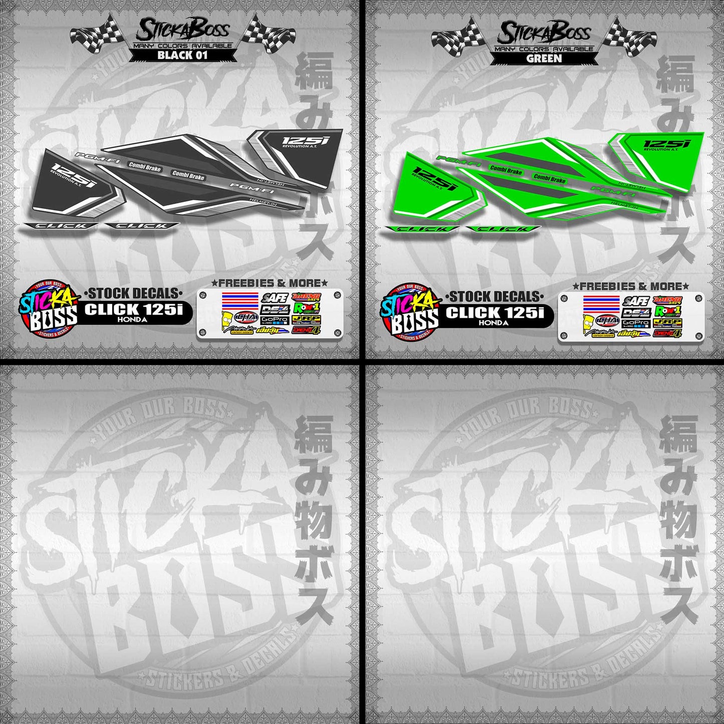 CLICK 125i V1 ( STOCK DECALS ) 【WITH FREEBIES】