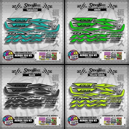 AEROX 155 V2 DECALS ( NEW CONNECTED 2023 )【WITH FREEBIES】