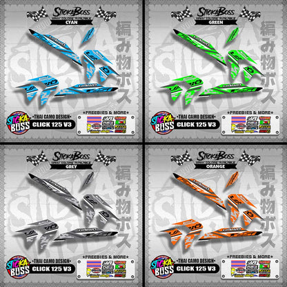 CLICK 125i V3 DECALS ( THAI CAMO DESIGN )【WITH FREEBIES】