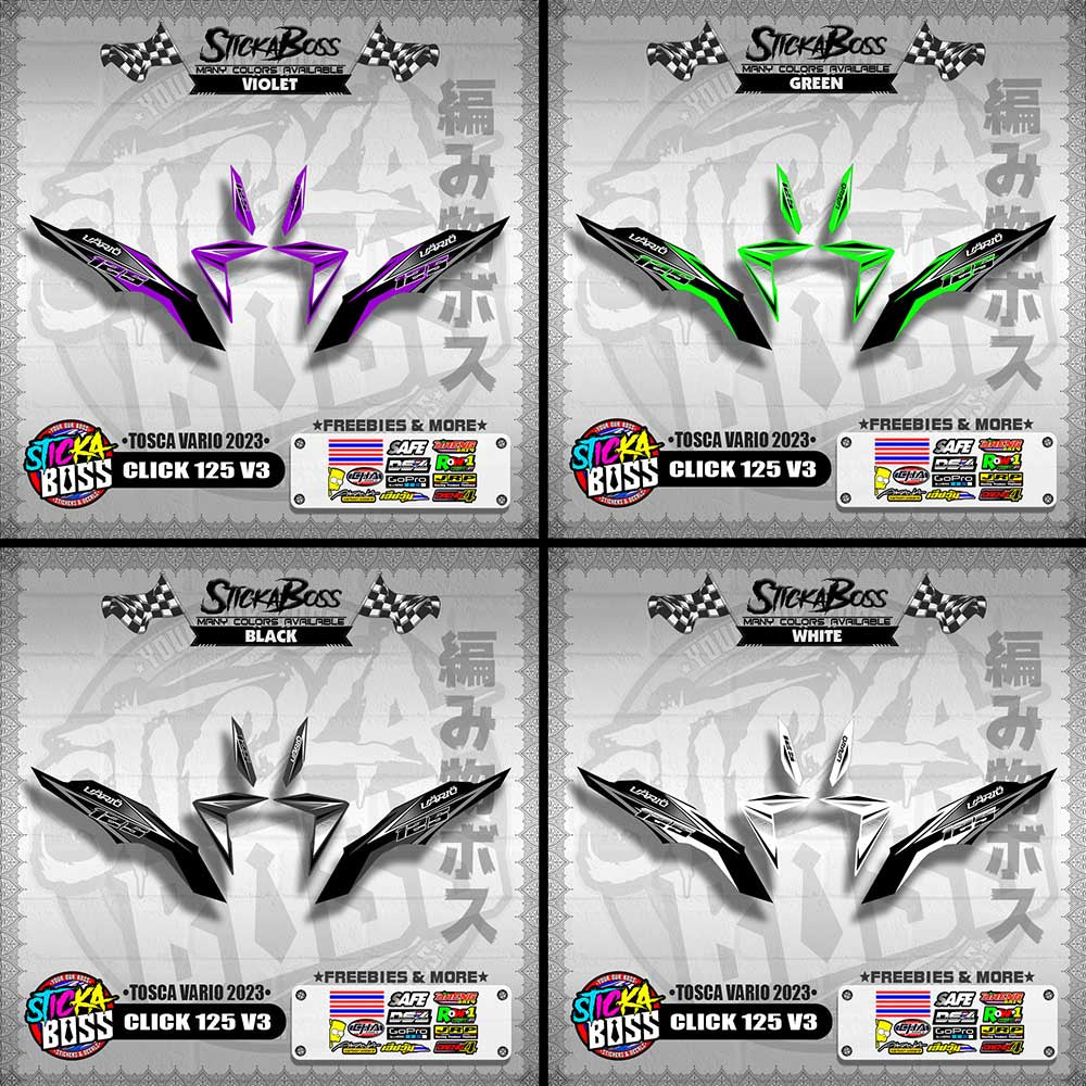 CLICK 125 V3 DECALS ( TOSCA VARIO 2023 )【WITH FREEBIES】