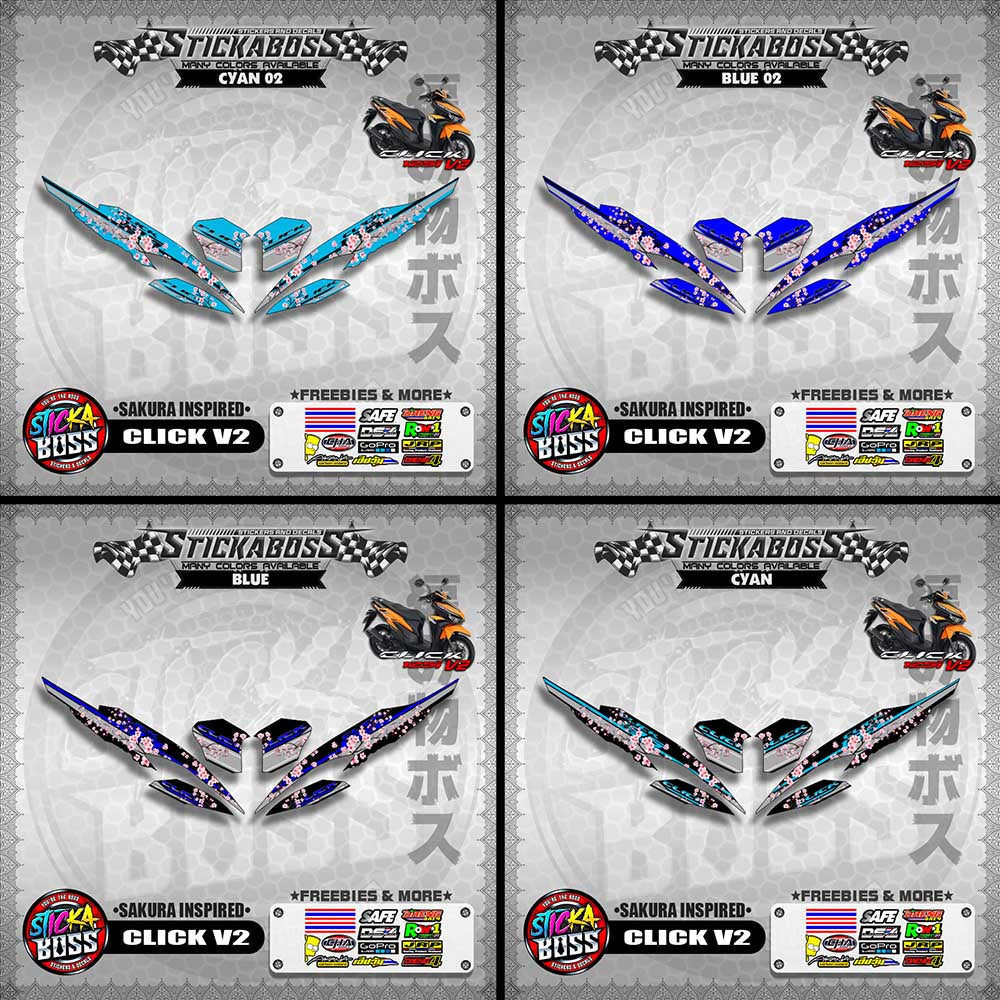 CLICK V2 STICKER DECALS ( SAKURA INSPIRED )【WITH FREEBIES】