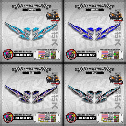 CLICK V2 STICKER DECALS ( SAKURA INSPIRED )【WITH FREEBIES】