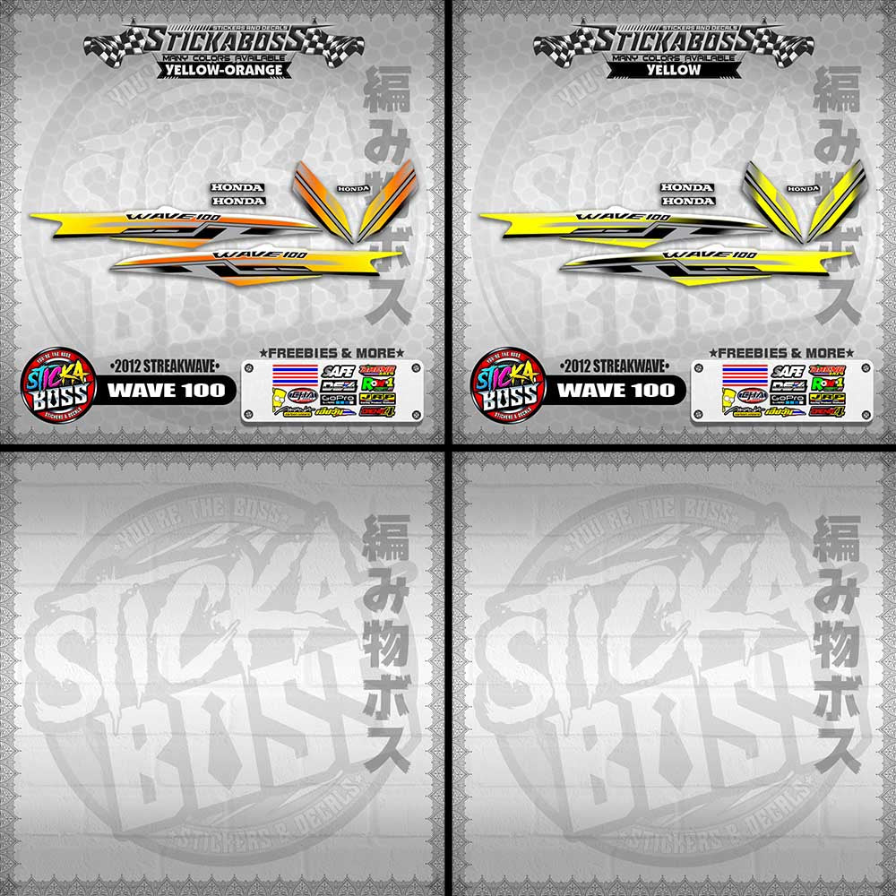 WAVE 100  STICKER DECALS ( 2012 STREAKWAVE ) 【WITH FREEBIES】