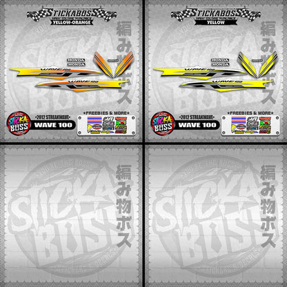 WAVE 100  STICKER DECALS ( 2012 STREAKWAVE ) 【WITH FREEBIES】