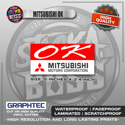 MITSUBISHI OK | VINYL WATERPROOF STICKER | PREMIUM LAMINATED【PRINTED】