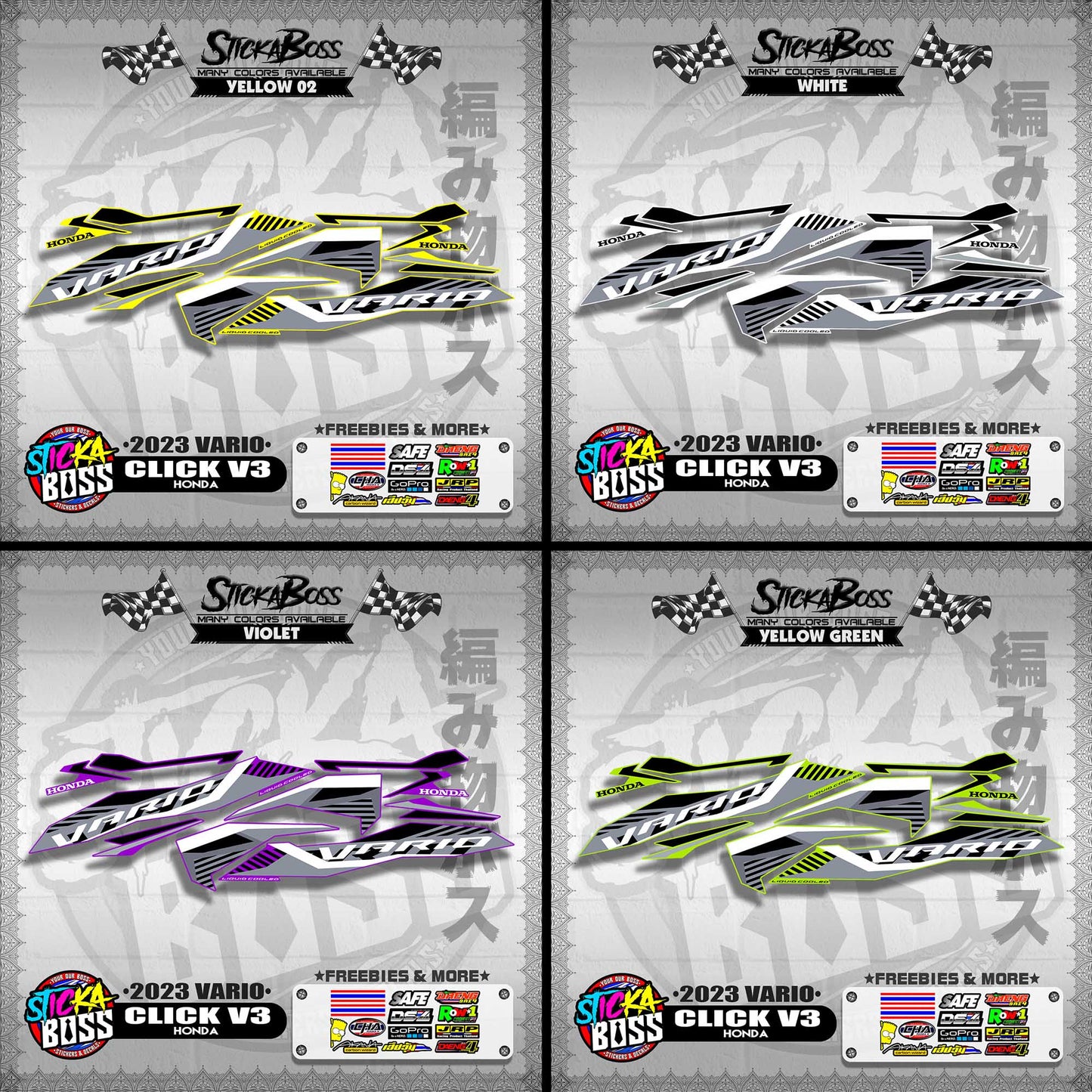 CLICK V3 STOCK DECALS ( 2023 VARIO )【WITH FREEBIES】
