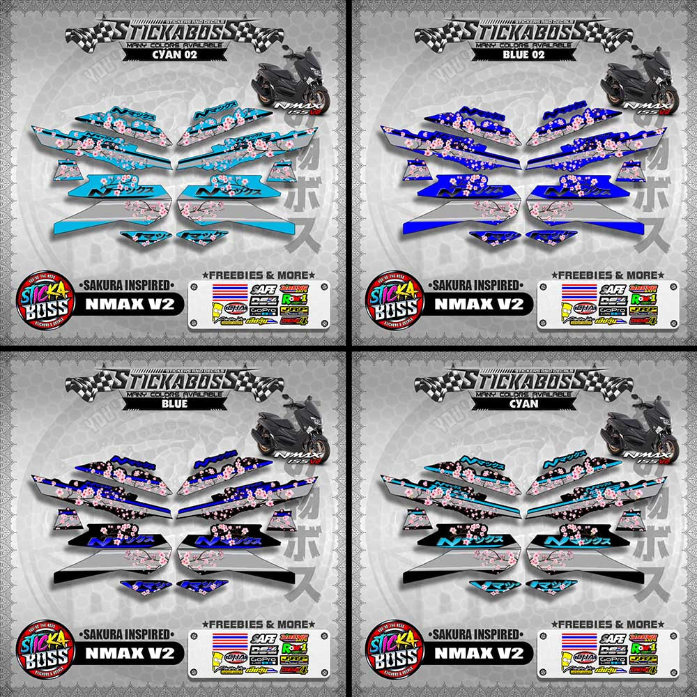 NMAX V2 STICKER DECALS ( SAKURA INSPIRED )【WITH FREEBIES】