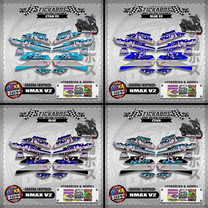 NMAX V2 STICKER DECALS ( SAKURA INSPIRED )【WITH FREEBIES】