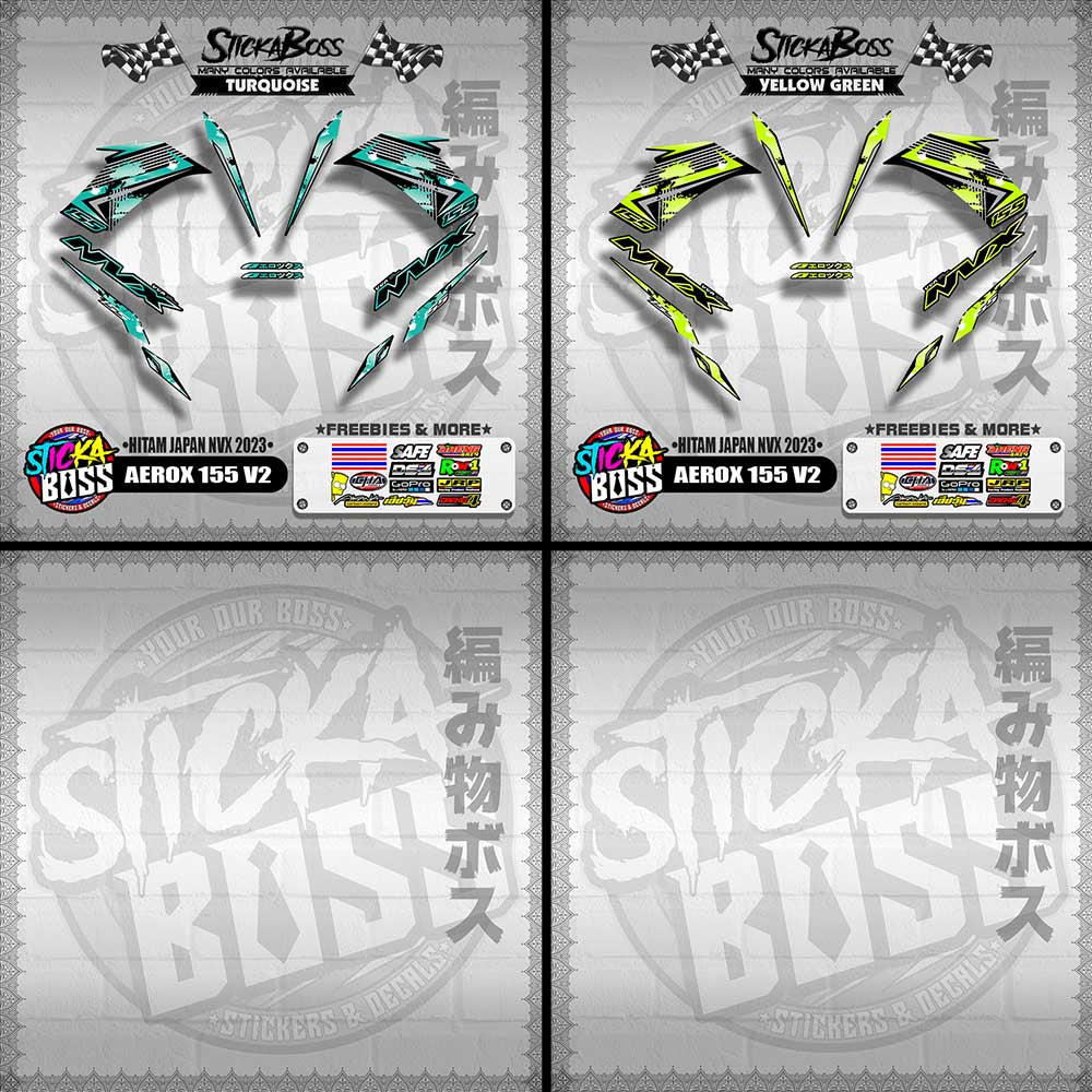 AEROX 155 V2 DECALS ( HITAM JAPAN NVX 2023 )【WITH FREEBIES】