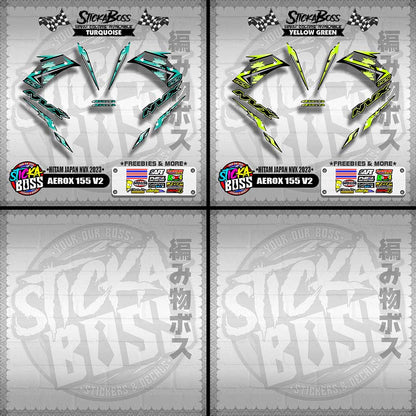 AEROX 155 V2 DECALS ( HITAM JAPAN NVX 2023 )【WITH FREEBIES】