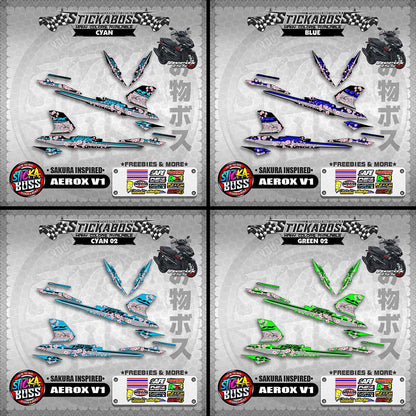 AEROX V1 STICKER DECALS ( SAKURA INSPIRED )【WITH FREEBIES】