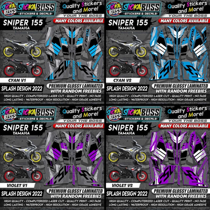 Sniper 155 NEW STOCK DECALS (SPLASH DESIGN 2022) MALAYSIAN CONCEPT【WITH FREEBIES】