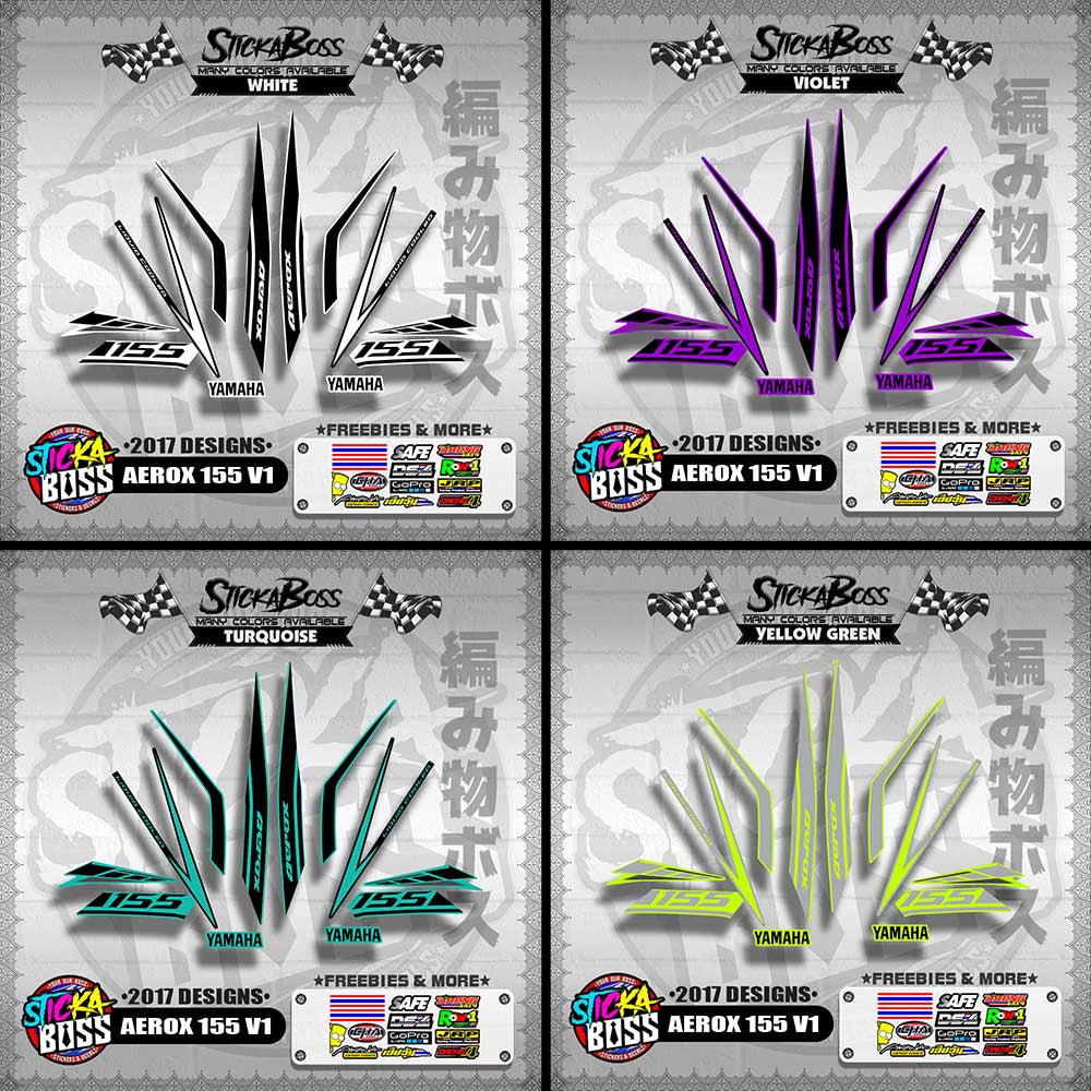 AEROX 155 V1 STOCK DECALS ( 2017 DESIGNS ) 【WITH FREEBIES】