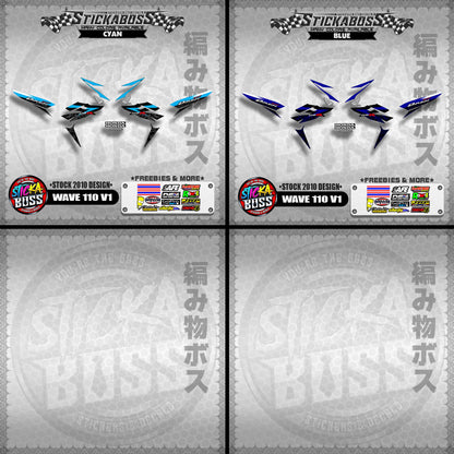 Honda Wave Dash 110r v1 Stock Decals (2010 Design)【WITH FREEBIES】 Rusi Swish Mono