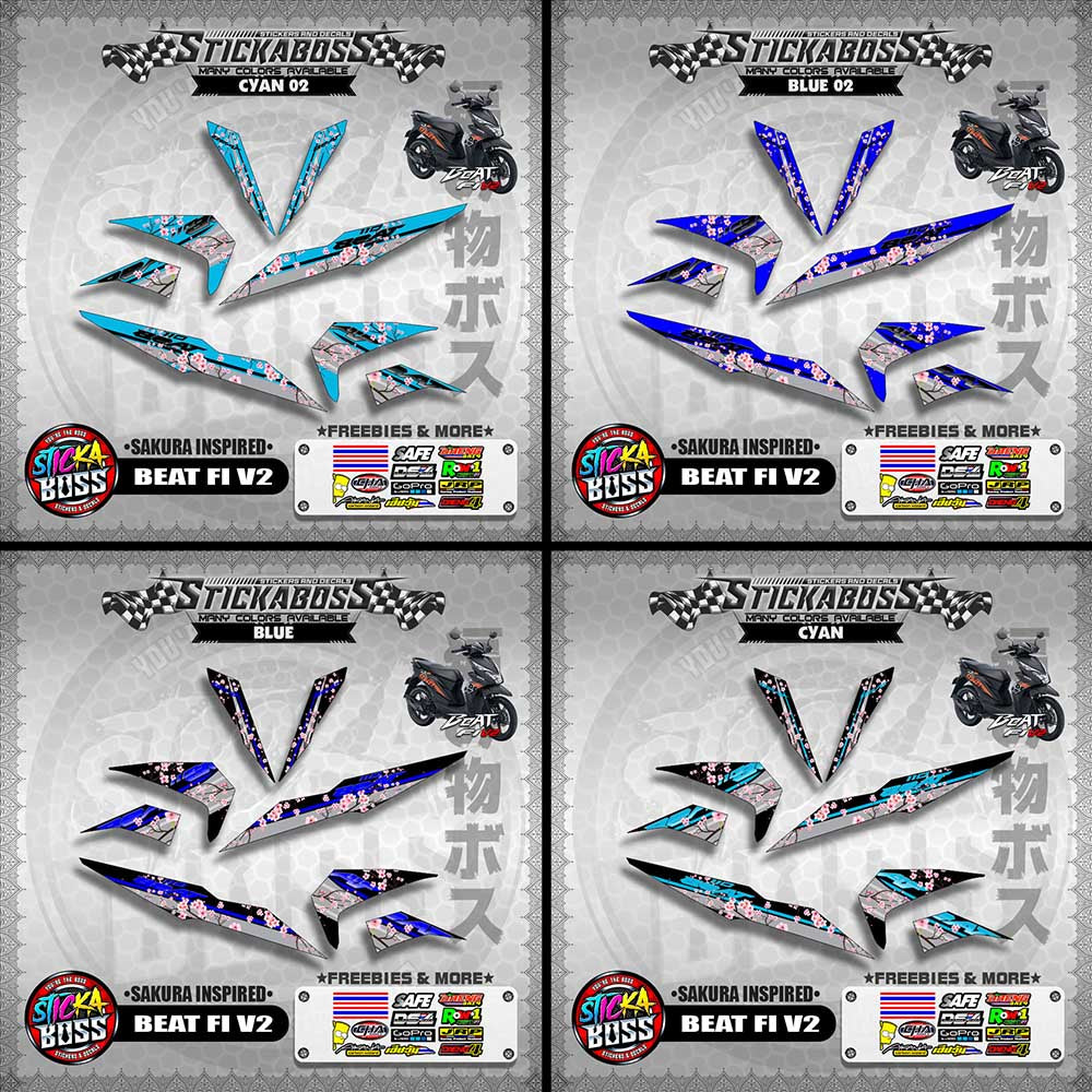 BEAT V2 STICKER DECALS ( SAKURA INSPIRED )【WITH FREEBIES】